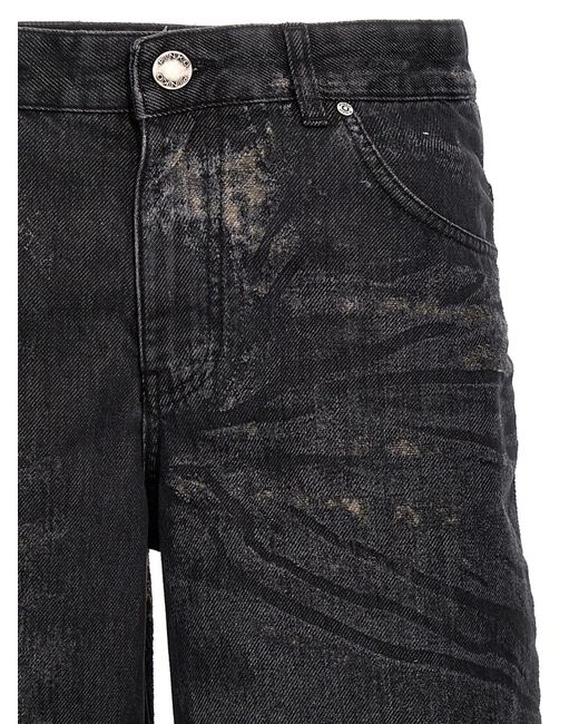 Pinko Black Cargo Denim Devorè Jeans