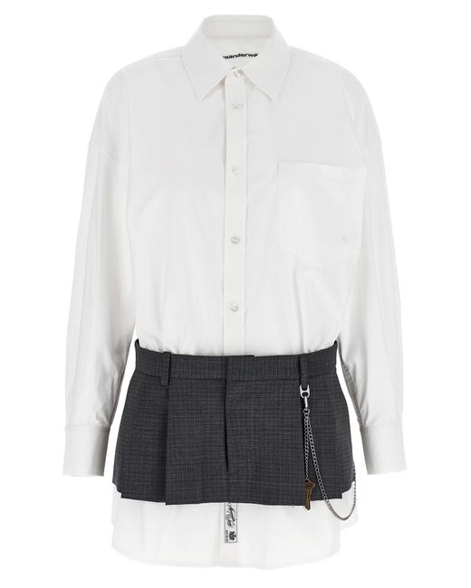 Abito 'Pre-Styled Shirt Dress W Chain' di Alexander Wang in White