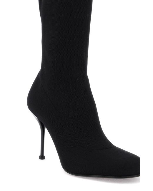 Alexander McQueen Black Knitted Ankle Boots