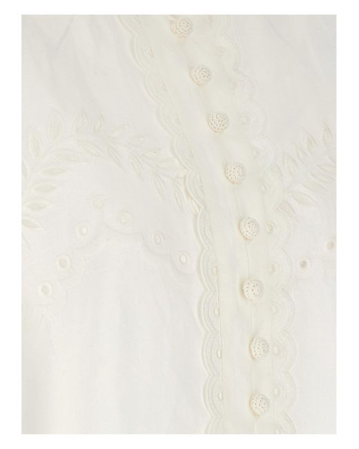 Junie Embroidered Camicie Bianco di Zimmermann in White