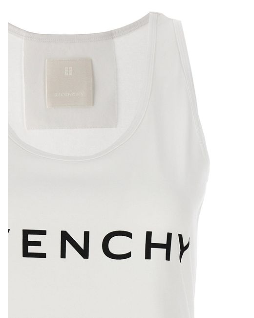 Logo Print Tank Top Top Bianco/Nero di Givenchy in White
