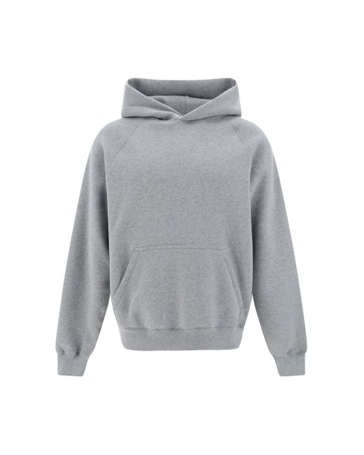 Gucci Gray Cotton Hooded Sweatshirt With Print for men