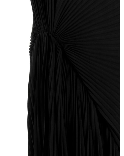 Asymmetrical Pleated' Dress Abiti Nero di Balenciaga in Black