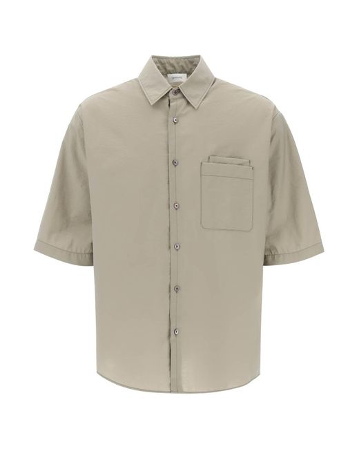 Lemaire Natural Short-Sleeved Cotton Fluid Shirt for men