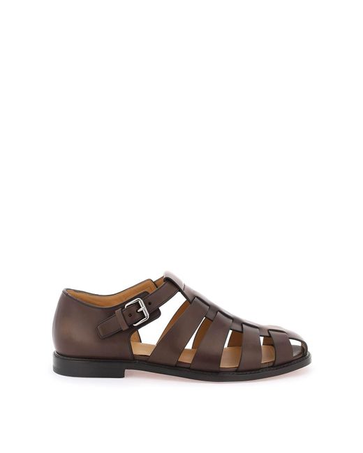 Church's Brown Leather Fisherman Sandals for men
