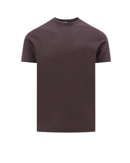 Zanone Brown Basic Cotton T-shirt for men