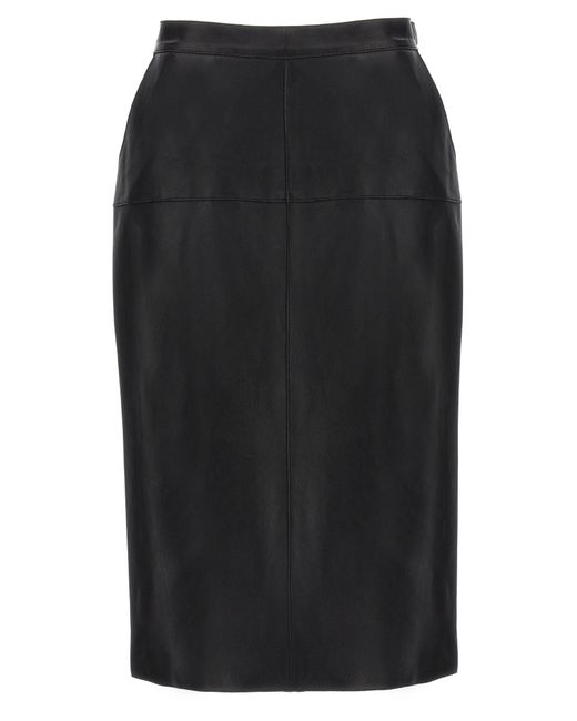 Leather Skirt Gonne Nero di P.A.R.O.S.H. in Black