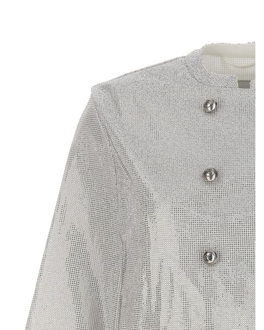 Rhinestone Blazer Jacket Blazer And Suits Silver di Ermanno Scervino in Gray