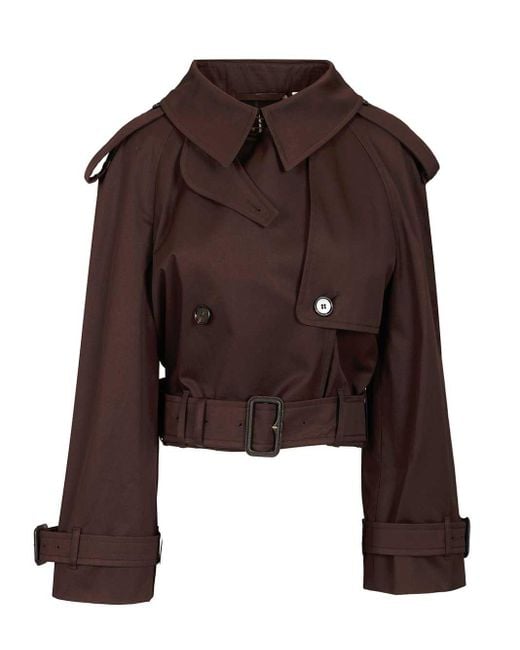 Burberry Brown Cropped Trench Coat Coats