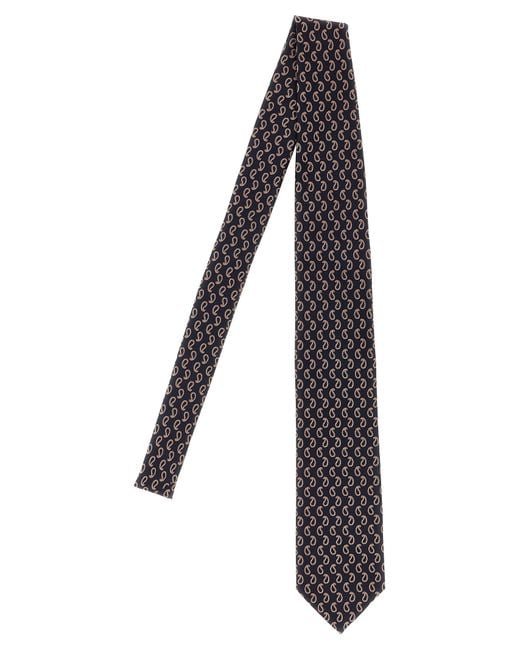Jacquard Tie Cravatte Blu-Uomo di Brioni in Black da Uomo