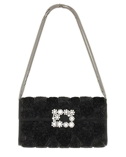 "Efflorescence" Clutch Bag-Donna di Roger Vivier in Black