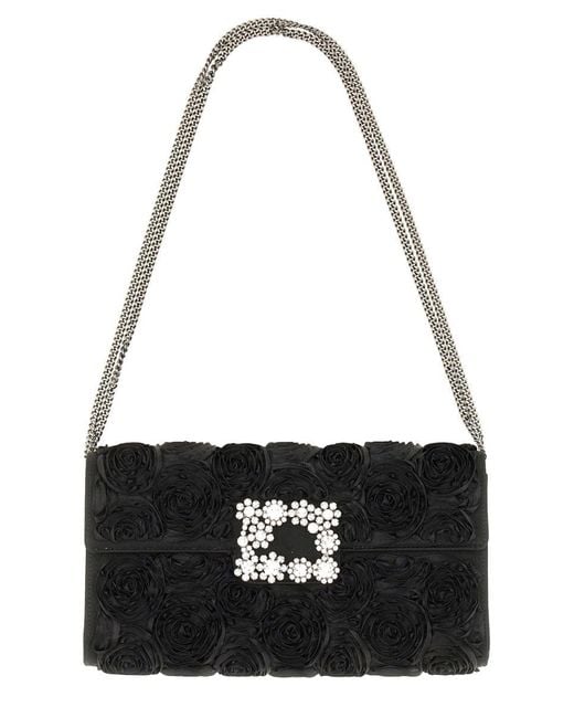 Roger Vivier Black "Efflorescence" Clutch Bag