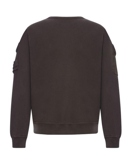 Stone Island Gray Logo Cotton Crewneck Sweatshirt for men