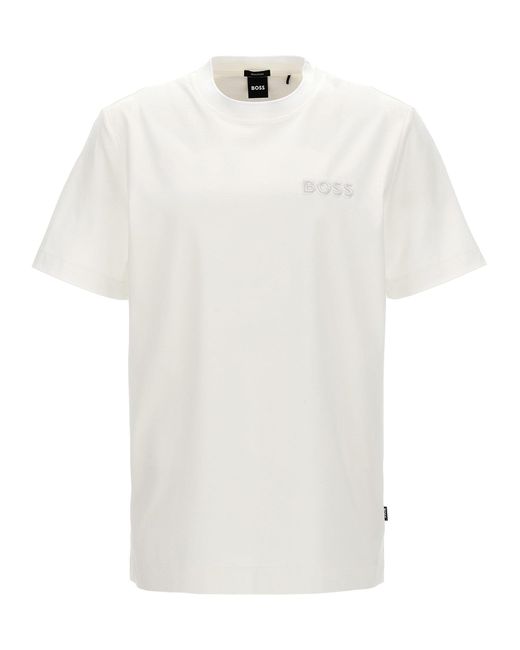 Logo T Shirt Bianco di Boss in White da Uomo