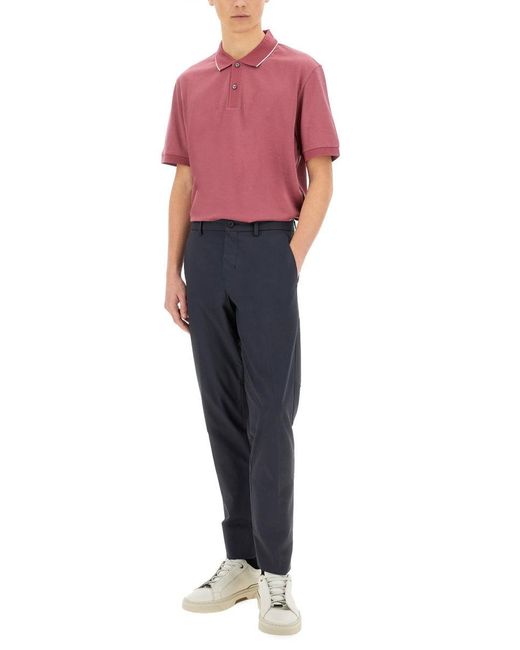 Boss Pink Silk-Blend Polo for men