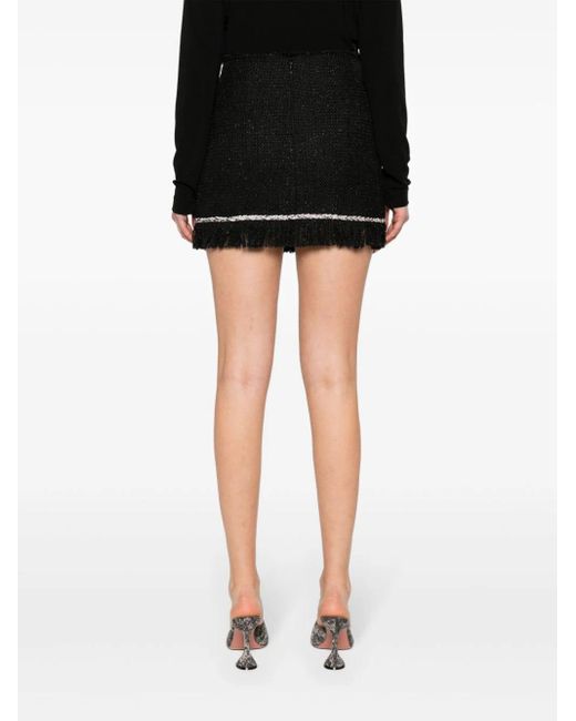GIUSEPPE DI MORABITO Black Braided-trim Tweed Miniskirt