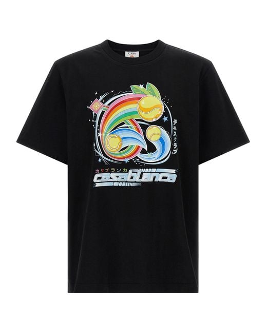 Casablanca Black Manga Tennis Ball' T-Shirt for men