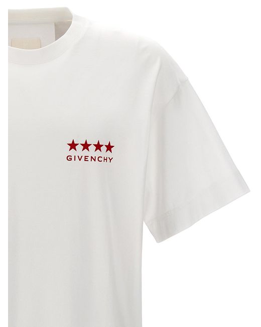 Logo Print T Shirt Bianco di Givenchy in White da Uomo