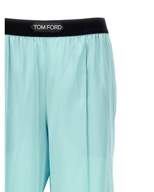 Tom Ford Blue Satin Pants