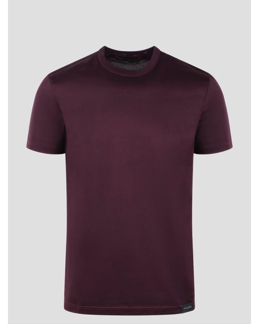 Low Brand Red Jersey Cotton Slim T-Shirt for men
