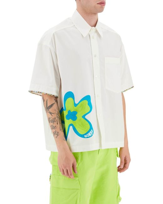 Bonsai White 'bloom' Short-sleeved Shirt for men