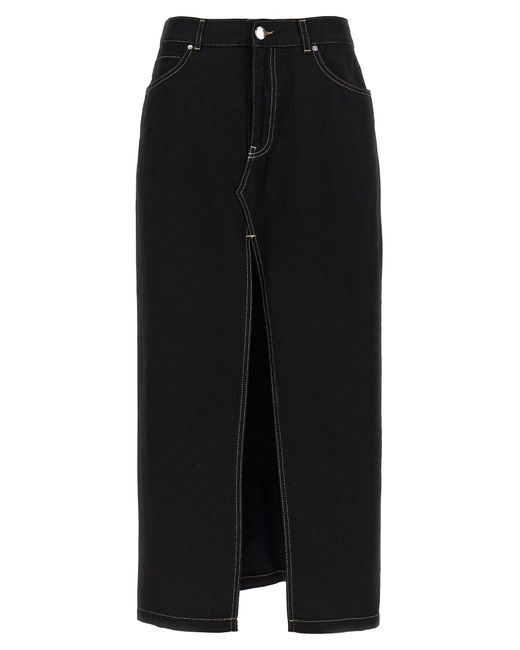 Maxi Slit Skirt Gonne Nero di Pinko in Black