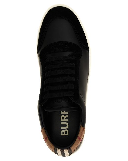 Sneaker in pelle bassa bassa di Burberry in Multicolor da Uomo
