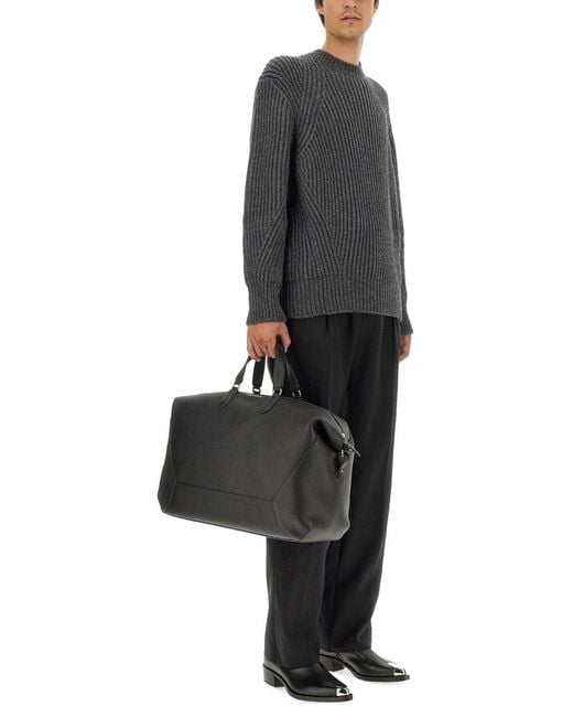 Alexander McQueen Black Regular Fit Wool Pants for men