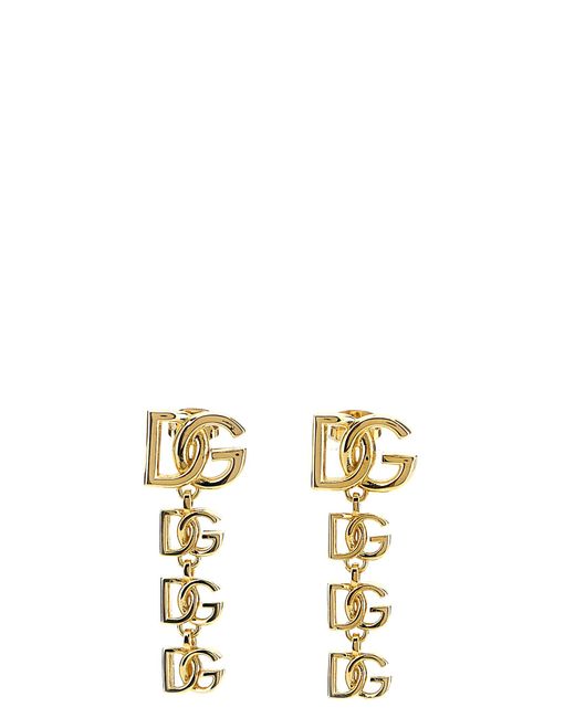 Dolce & Gabbana Metallic Logo Earrings