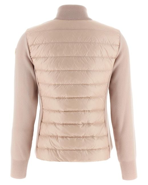 Moncler Natural Two-Material Cardigan