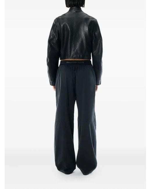 Pantaloni A Vita Media Con Pieghe Al Ginocchio-Donna di Alexander Wang in Blue