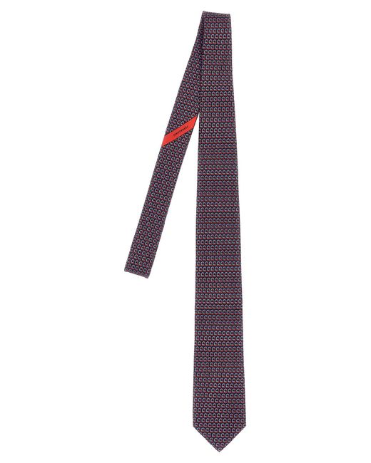 Gancini Cravatte Multicolor di Ferragamo in Purple da Uomo