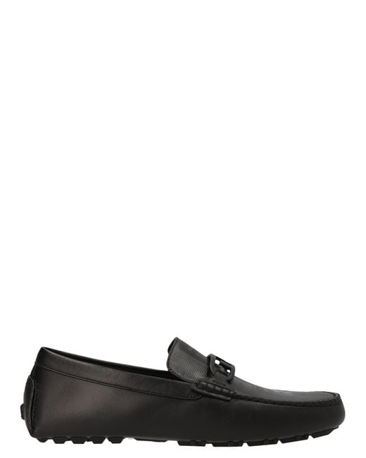 Fendi Black 'O'Lock' Loafers for men