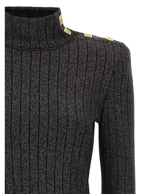 Lurex Sweater Maglioni Nero di Balmain in Black