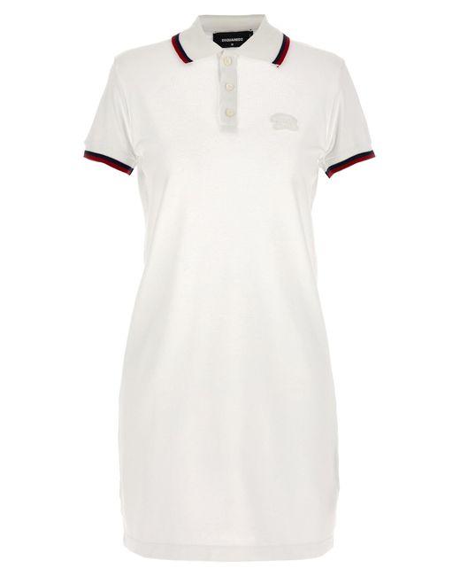 Maxi Cut Out Polo Dress Abiti Bianco di DSquared² in White