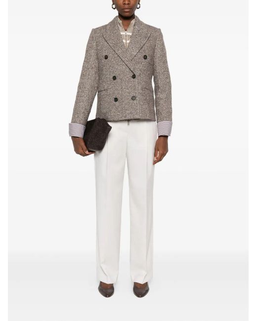 Cappotto Doppiopetto di Brunello Cucinelli in Brown