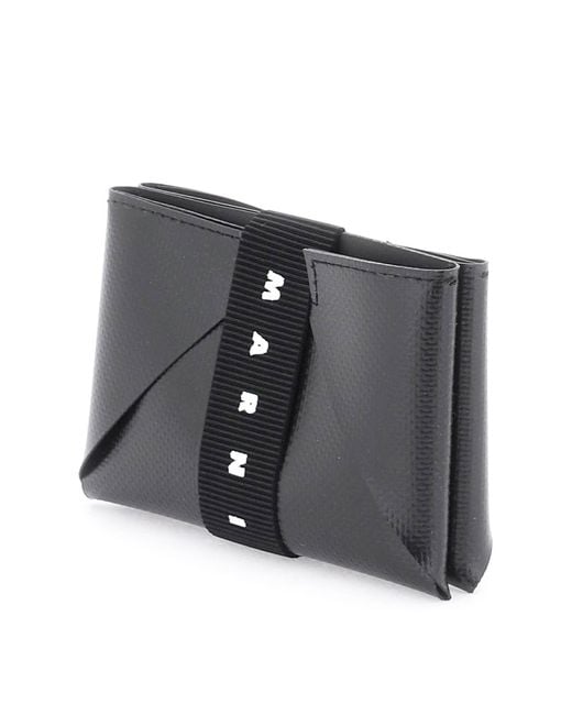 Marni Black Faux Leather Card Holder for men