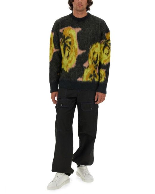 MSGM Black "Underground Pixelled Roses" Jersey for men