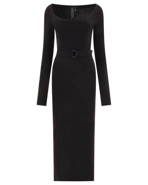 Norma Kamali Black Dress With Side Slit