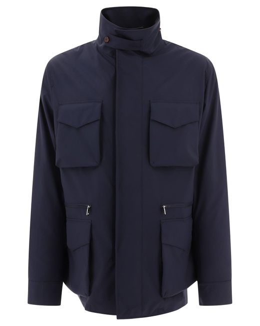 Dolce & Gabbana Blue Technical Fabric Safari Jacket For Ss24 for men