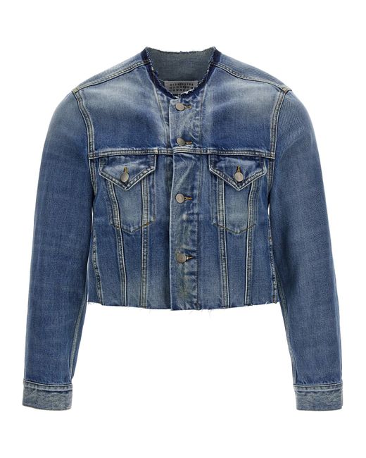 Denim Cropped Jacket Giacche Celeste di Maison Margiela in Blue da Uomo
