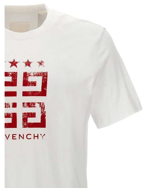 T-Shirt 4G Stars di Givenchy in White da Uomo
