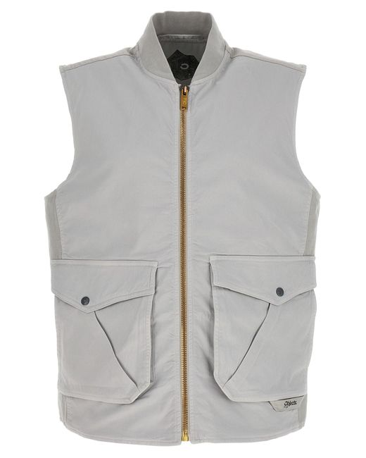 Objects IV Life Gray Canvas Vest Gilet for men