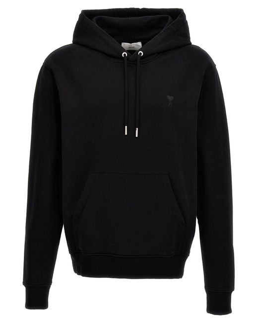 AMI Black 'Ami De Coeur' Hoodie for men