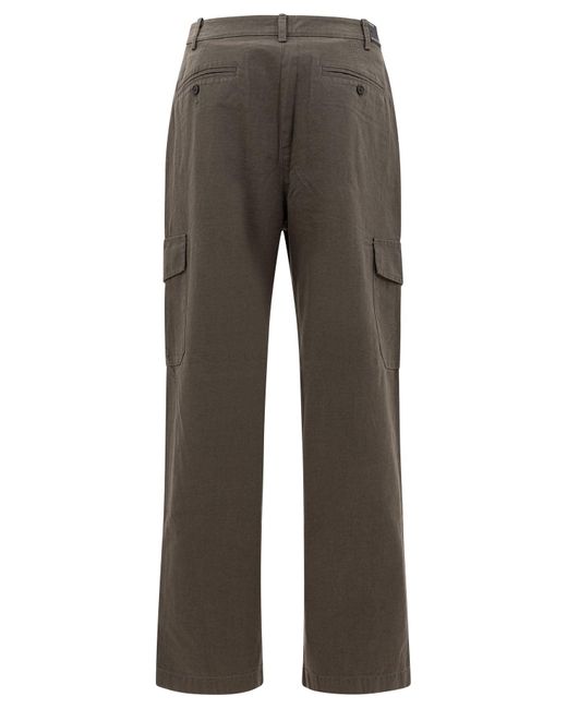 Vince Gray Cotton And Linen Cargo Trousers for men