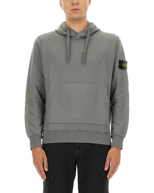 Fleece Hoodie-Uomo di Stone Island in Gray da Uomo