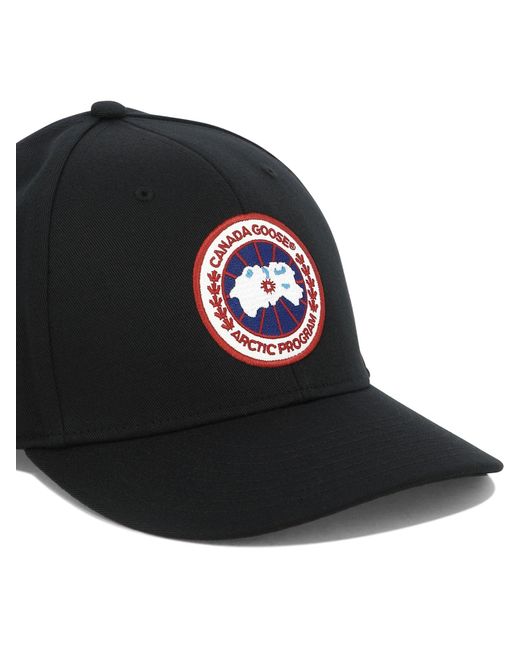 Canada Goose Black Baseball Cap With Logo Patch for men