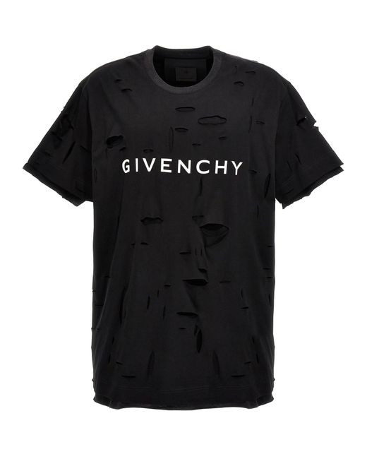 Givenchy Black 2 Layers Logo Cotton T-shirt for men