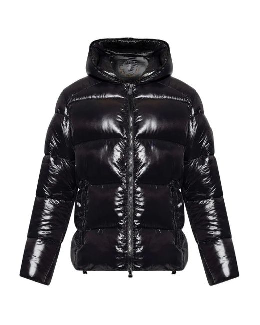 Save The Duck Black Edgard Down Jacket With Laqué Finish for men