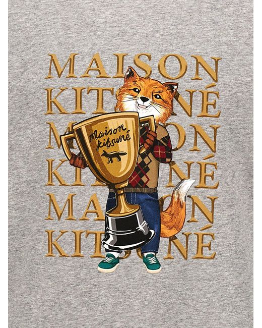 Maison Kitsuné Gray Fox Champion Sweatshirt for men